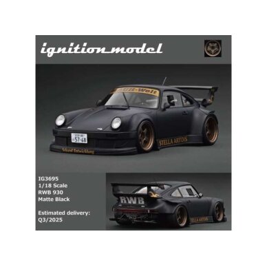 PRE-ORD3R Ignition Modeliukas 1/18 RWB 930, matte black PRE-ORD3R Ignition Modeliukas 1/18 RWB 930, matte black