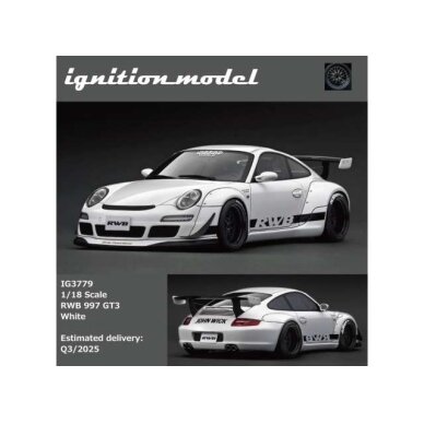 PRE-ORD3R Ignition Modeliukas 1/18 RWB 997 GT3, white PRE-ORD3R Ignition Modeliukas 1/18 RWB 997 GT3, white