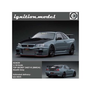 PRE-ORD3R Ignition Modeliukas 1/18 Top Secret 34GT-R (BNR34), stealth gray PRE-ORD3R Ignition Modeliukas 1/18 Top Secret 34GT-R (BNR34), stealth gray