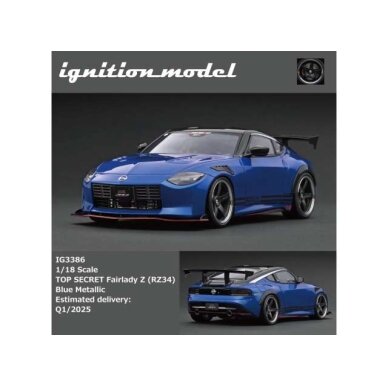 PRE-ORD3R Ignition Modeliukas 1/18 TOP SECRET Fairlady Z (RZ34), blue metallic PRE-ORD3R Ignition Modeliukas 1/18 TOP SECRET Fairlady Z (RZ34), blue metallic