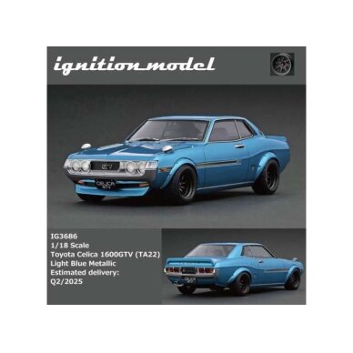 Ignition Modeliukas 1/18 Toyota Celica 1600GTV (TA22), light blue metallic Ignition Modeliukas 1/18 Toyota Celica 1600GTV (TA22), light blue metallic