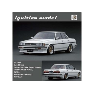 PRE-ORD3R Ignition Modeliukas 1/18 Toyota CRESTA Super Lucent TWINCAM24
(GX71), white PRE-ORD3R Ignition Modeliukas 1/18 Toyota CRESTA Super Lucent TWINCAM24
(GX71), white