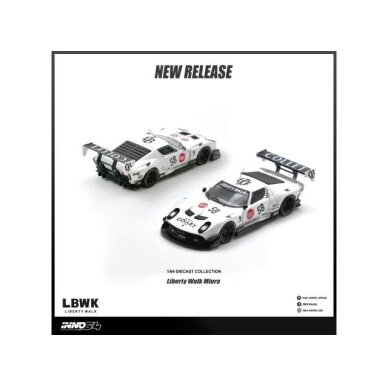 PRE-ORD3R Inno64 Modeliukas 1/64 Lamborghini Miura GT LB-Silhouette WORKS, white PRE-ORD3R Inno64 Modeliukas 1/64 Lamborghini Miura GT LB-Silhouette WORKS, white