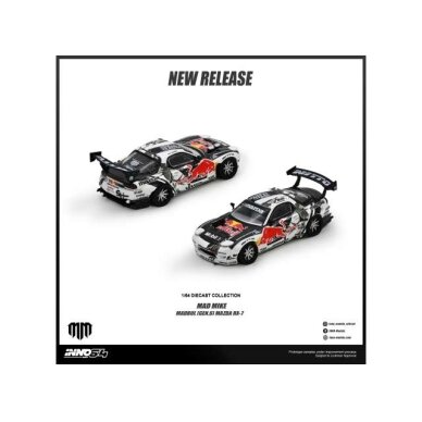 PRE-ORD3R Inno64 Modeliukas 1/64 Mazda RX-7 Mad Mike *Madbul Gen6*, various PRE-ORD3R Inno64 Modeliukas 1/64 Mazda RX-7 Mad Mike *Madbul Gen6*, various