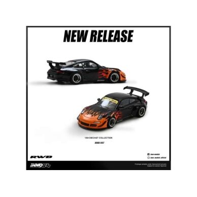 PRE-ORD3R Inno64 Modeliukas 1/64 RWB 997, orange burning flame PRE-ORD3R Inno64 Modeliukas 1/64 RWB 997, orange burning flame