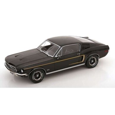 PRE-ORD3R KK - Scale Modeliukas 1/18 1968 Ford Mustang GT Fastback, black PRE-ORD3R KK - Scale Modeliukas 1/18 1968 Ford Mustang GT Fastback, black