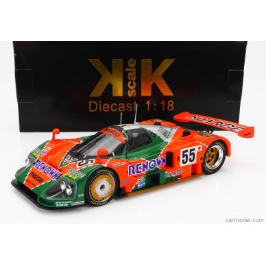 PRE-ORD3R KK Scale Modeliukas 1/18 1991 Mazda 787B #55 Winner Le Mans, orange/green PRE-ORD3R KK Scale Modeliukas 1/18 1991 Mazda 787B #55 Winner Le Mans, orange/green