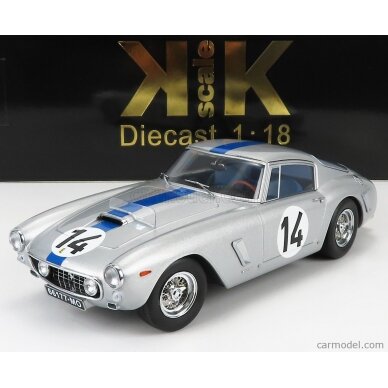 PRE-ORD3R KK Scale Modeliukas 1961 Ferrari 250 GT SWB Competizione #14 24h Le Mans, silver PRE-ORD3R KK Scale Modeliukas 1961 Ferrari 250 GT SWB Competizione #14 24h Le Mans, silver
