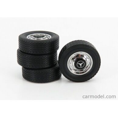 PRE-ORD3R KK Scale Ratų komplektas Mercedes Wheel and Tyre Set, black/chrome PRE-ORD3R KK Scale Ratų komplektas Mercedes Wheel and Tyre Set, black/chrome