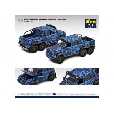 Era Car Modeliukas Mercedes Benz G63 AMG 6X6 Flame Camouflage, marine blue Era Car Modeliukas Mercedes Benz G63 AMG 6X6 Flame Camouflage, marine blue