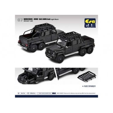 Era Car Modeliukas Mercedes Benz G63 AMG 6X6, light black Era Car Modeliukas Mercedes Benz G63 AMG 6X6, light black