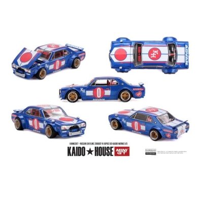 MINI GT Kaido House Modeliukas 1/64 1969 Nissan Skyline 2000GT-R (KPGC10) Kaido Works V3, blue/red/white MINI GT Kaido House Modeliukas 1/64 1969 Nissan Skyline 2000GT-R (KPGC10) Kaido Works V3, blue/red/white