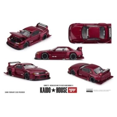 PRE-ORDER MINI GT Kaido House Modeliukas 1/64 1989 Nissan Skyline GTR (R32) Kaido Works V1, red PRE-ORDER MINI GT Kaido House Modeliukas 1/64 1989 Nissan Skyline GTR (R32) Kaido Works V1, red