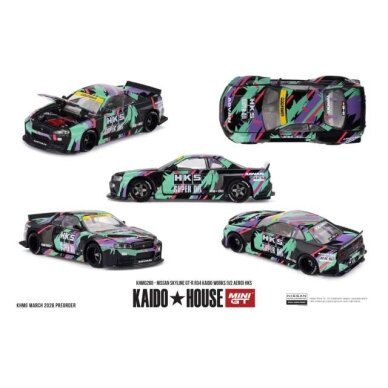PRE-ORDER MINI GT Kaido House Modeliukas 1/64 1999 Nissan Skyline GTR (R34) Kaido Works (V2 AERO) *HKS*, various PRE-ORDER MINI GT Kaido House Modeliukas 1/64 1999 Nissan Skyline GTR (R34) Kaido Works (V2 AERO) *HKS*, various