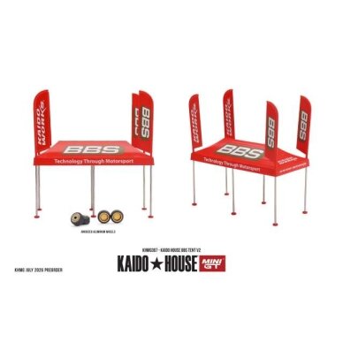 MINI GT Kaido House Modeliukas 1/64 2026 Kaido House Tent BBS V2, red MINI GT Kaido House Modeliukas 1/64 2026 Kaido House Tent BBS V2, red