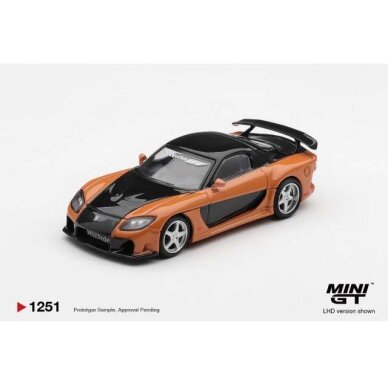 MINI GT Modeliukas 1/64 2006 Mazda RX-7 (FD) Veilside Fortune Han Seoul-Oh *The Fast and The Furious: Tokyo Drift*, orange/black MINI GT Modeliukas 1/64 2006 Mazda RX-7 (FD) Veilside Fortune Han Seoul-Oh *The Fast and The Furious: Tokyo Drift*, orange/black
