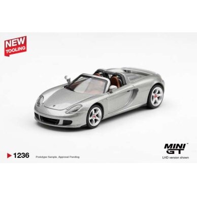 PRE-ORD3R MINI GT Modeliukas 1/64 2006 Porsche Carrera GT, silver metallic PRE-ORD3R MINI GT Modeliukas 1/64 2006 Porsche Carrera GT, silver metallic