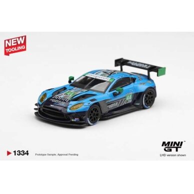 MINI GT Modeliukas 1/64 2025 Aston Martin Vantage GT3 Evo #44 Magnus Racing Daytona 24 hrs, blue/black MINI GT Modeliukas 1/64 2025 Aston Martin Vantage GT3 Evo #44 Magnus Racing Daytona 24 hrs, blue/black