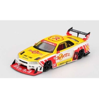 MINI GT Modeliukas 1/64 2025 Nissan GTR (R34) LB-Super Silhouette Skyline Suppaiman Okinawa, yellow/red/white MINI GT Modeliukas 1/64 2025 Nissan GTR (R34) LB-Super Silhouette Skyline Suppaiman Okinawa, yellow/red/white