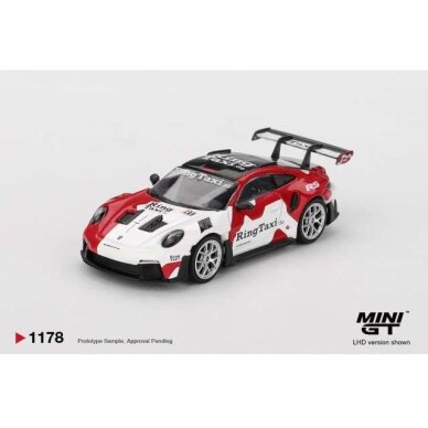 PRE-ORD3R Mini GT Modeliukas 1/64 2025 Porsche 911 (992) GT3 RS Weissach Ring Taxi, white/red PRE-ORD3R Mini GT Modeliukas 1/64 2025 Porsche 911 (992) GT3 RS Weissach Ring Taxi, white/red