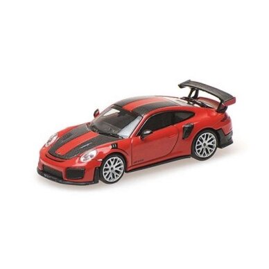 Minichamps Modeliukas 1/87 2018 Porsche 911 GT2 RS, red/carbon stripes Minichamps Modeliukas 1/87 2018 Porsche 911 GT2 RS, red/carbon stripes
