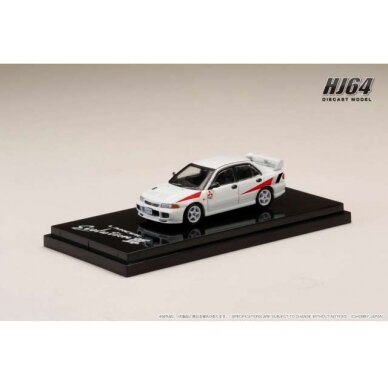 PRE-ORD3R Hobby Japan Modeliukas Mitsubishi Lancer RS Evolution III Rally Stripe, scortia white PRE-ORD3R Hobby Japan Modeliukas Mitsubishi Lancer RS Evolution III Rally Stripe, scortia white