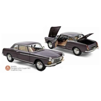 PRE-ORD3R NOREV Modeliukas 1/18 1967 Peugeot 404 Coupe, graphite grey PRE-ORD3R NOREV Modeliukas 1/18 1967 Peugeot 404 Coupe, graphite grey