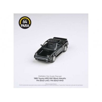 PRE-ORD3R Para64 Modeliukas 1/64 1985 Toyota MR2 MKI, black with pop up lights (cars in a deluxe Acrylic window box) PRE-ORD3R Para64 Modeliukas 1/64 1985 Toyota MR2 MKI, black with pop up lights (cars in a deluxe Acrylic window box)