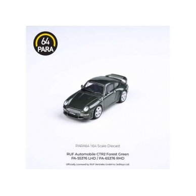 Para64 Modeliukas 1/64 1995 Ruf CTR2 *Left Hand Drive*, forest green (cars in a deluxe Acrylic window box) Para64 Modeliukas 1/64 1995 Ruf CTR2 *Left Hand Drive*, forest green (cars in a deluxe Acrylic window box)