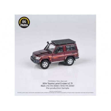PRE-ORD3R Para64 Modeliukas 1/64 2014 Toyota Land Cruiser 71, red with roof rack Left hand drive (cars in a deluxe Acrylic window box) PRE-ORD3R Para64 Modeliukas 1/64 2014 Toyota Land Cruiser 71, red with roof rack Left hand drive (cars in a deluxe Acrylic window box)