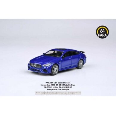 PRE-ORD3R Para64 Modeliukas 1/64 2019 Mercedes Benz AMG GT63 S *Right Hand Drive*, metallic blue (cars in a deluxe Acrylic window box) PRE-ORD3R Para64 Modeliukas 1/64 2019 Mercedes Benz AMG GT63 S *Right Hand Drive*, metallic blue (cars in a deluxe Acrylic window box)