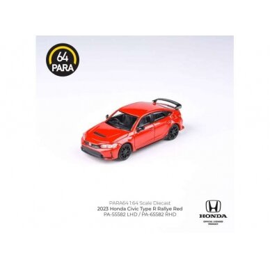 PRE-ORD3R Para64 Modeliukas 1/64 2023 Honda Civic Type R FL5, red left hand drive (cars in a deluxe Acrylic window box) PRE-ORD3R Para64 Modeliukas 1/64 2023 Honda Civic Type R FL5, red left hand drive (cars in a deluxe Acrylic window box)