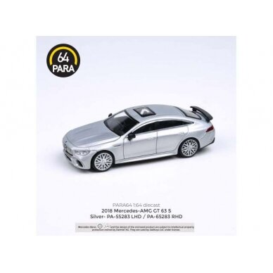 PRE-ORD3R Para64 Modeliukas 2019 Mercedes Benz AMG GT63 S *Left Hand Drive*, silver (cars in a deluxe Acrylic window box) PRE-ORD3R Para64 Modeliukas 2019 Mercedes Benz AMG GT63 S *Left Hand Drive*, silver (cars in a deluxe Acrylic window box)