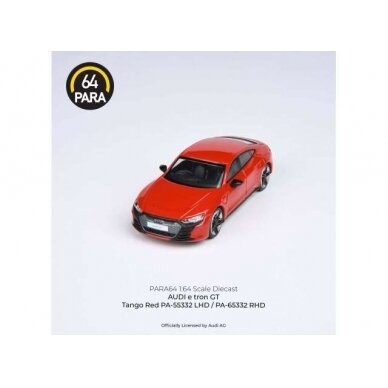 Para64 Modeliukas Audi E-Tron GT *Left Hand Drive*, tango red (cars in a deluxe Acrylic window box) Para64 Modeliukas Audi E-Tron GT *Left Hand Drive*, tango red (cars in a deluxe Acrylic window box)