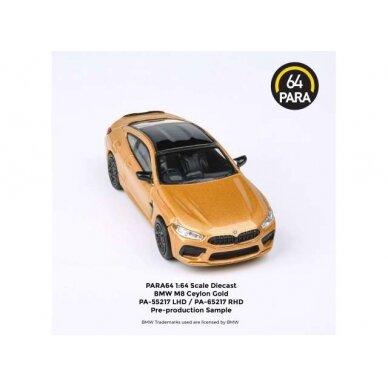 PRE-ORD3R Para64 Modeliukas BMW M8 Coupe *Right Hand Drive*, ceylon gold (cars in a deluxe Acrylic window box) PRE-ORD3R Para64 Modeliukas BMW M8 Coupe *Right Hand Drive*, ceylon gold (cars in a deluxe Acrylic window box)