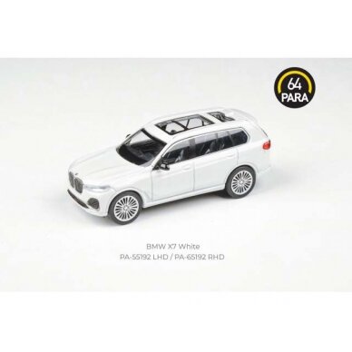 PRE-ORD3R Para64 Modeliukas BMW X7 *Right Hand Drive*, white (cars in a deluxe Acrylic window box) PRE-ORD3R Para64 Modeliukas BMW X7 *Right Hand Drive*, white (cars in a deluxe Acrylic window box)