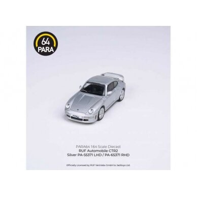 PRE-ORD3R Para64 Modeliukas Ruf CTR2 *Right Hand Drive*, silver (cars in a deluxe Acrylic window box) PRE-ORD3R Para64 Modeliukas Ruf CTR2 *Right Hand Drive*, silver (cars in a deluxe Acrylic window box)