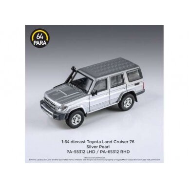 PRE-ORD3R Para64 Modeliukas Toyota Land Cruiser LC76 *Left Hand Drive*, silver pearl (cars in a deluxe Acrylic window box) PRE-ORD3R Para64 Modeliukas Toyota Land Cruiser LC76 *Left Hand Drive*, silver pearl (cars in a deluxe Acrylic window box)