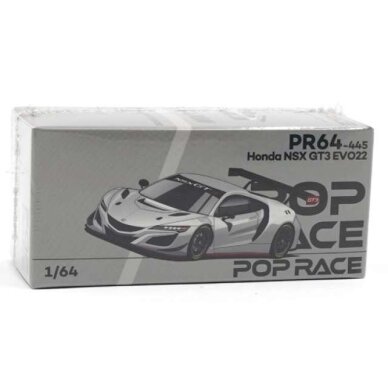 Pop race Modeliukas 1/64 Honda NSX GT3 EVO22, silver Pop race Modeliukas 1/64 Honda NSX GT3 EVO22, silver