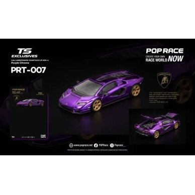 PRE-ORD3R Pop race Modeliukas 1/64 Lamborghini Countach LPI 800-4 *Tokyo Station Exclusives*, purple chrome PRE-ORD3R Pop race Modeliukas 1/64 Lamborghini Countach LPI 800-4 *Tokyo Station Exclusives*, purple chrome