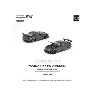 PRE-ORD3R Pop race Modeliukas 1/64 Mazda RX-7 RE-Amemiya, dark chrome PRE-ORD3R Pop race Modeliukas 1/64 Mazda RX-7 RE-Amemiya, dark chrome