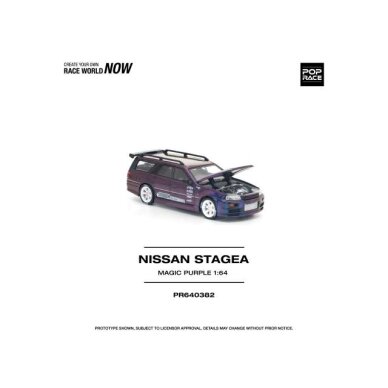PRE-ORD3R Pop Race Modeliukas 1/64 Nissan Stagea, magic purple PRE-ORD3R Pop Race Modeliukas 1/64 Nissan Stagea, magic purple