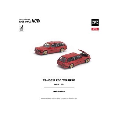PRE-ORD3R Pop race Modeliukas 1/64 Pandem E30 Touring, red PRE-ORD3R Pop race Modeliukas 1/64 Pandem E30 Touring, red