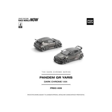PRE-ORD3R Pop race Modeliukas 1/64 Pandem GR Yaris *The Dark Chrome Series*, dark chrome PRE-ORD3R Pop race Modeliukas 1/64 Pandem GR Yaris *The Dark Chrome Series*, dark chrome
