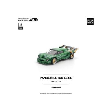 PRE-ORD3R Pop race Modeliukas 1/64 Pandem Lotus Elise, green PRE-ORD3R Pop race Modeliukas 1/64 Pandem Lotus Elise, green