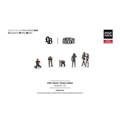 PRE-ORD3R Pop race Modeliukas 1/64 POP RACE Team Crew (6 Figures), black PRE-ORD3R Pop race Modeliukas 1/64 POP RACE Team Crew (6 Figures), black