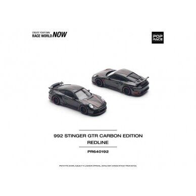 Pop Race Modeliukas 1/64 Porsche 992 Stinger GTR Carbon Edition *Redline*, anthracite Pop Race Modeliukas 1/64 Porsche 992 Stinger GTR Carbon Edition *Redline*, anthracite