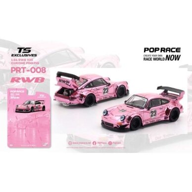 PRE-ORD3R Pop race Modeliukas 1/64 Porsche RWB 930 *Tokyo Station Exclusives*, pink chrome PRE-ORD3R Pop race Modeliukas 1/64 Porsche RWB 930 *Tokyo Station Exclusives*, pink chrome