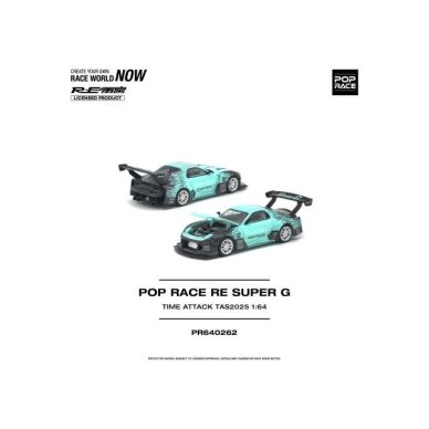 PRE-ORD3R Pop race Modeliukas 1/64 Re Super G Time Attack TAS 2025, blue/black PRE-ORD3R Pop race Modeliukas 1/64 Re Super G Time Attack TAS 2025, blue/black