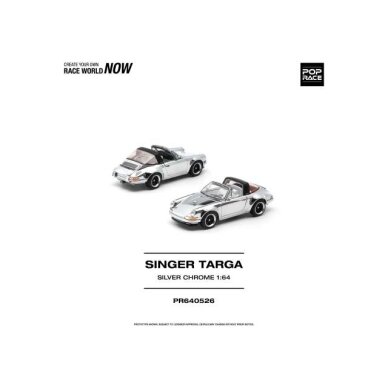 PRE-ORD3R Pop race Modeliukas 1/64 Singer Targa, silver metallic PRE-ORD3R Pop race Modeliukas 1/64 Singer Targa, silver metallic